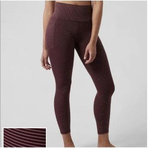 Athleta Salutation Stash II Textured Tight Shorebreak Spiced Cabernet Med Petite